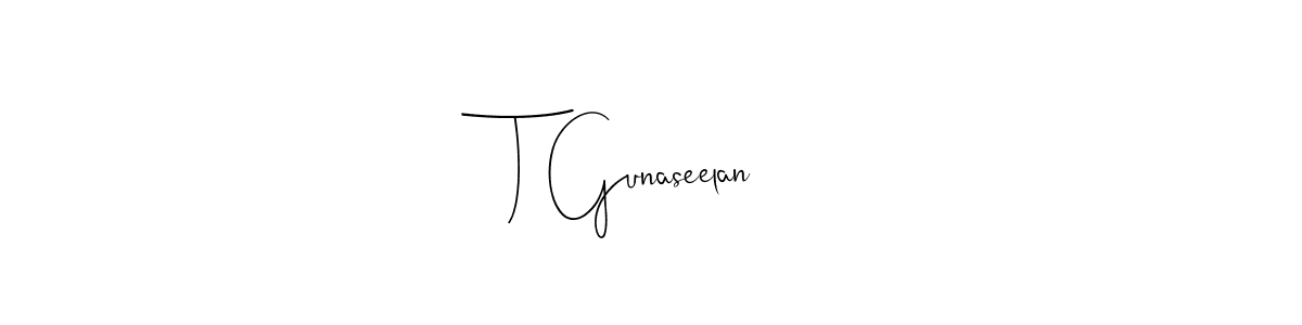 Also You can easily find your signature by using the search form. We will create T Gunaseelan name handwritten signature images for you free of cost using Andilay-7BmLP sign style. T Gunaseelan signature style 4 images and pictures png