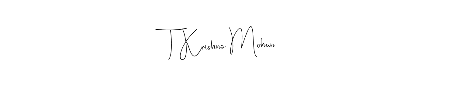 if you are searching for the best signature style for your name T Krishna Mohan. so please give up your signature search. here we have designed multiple signature styles  using Andilay-7BmLP. T Krishna Mohan signature style 4 images and pictures png