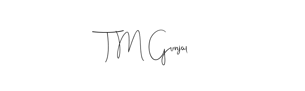 You should practise on your own different ways (Andilay-7BmLP) to write your name (T M Gunjal) in signature. don't let someone else do it for you. T M Gunjal signature style 4 images and pictures png