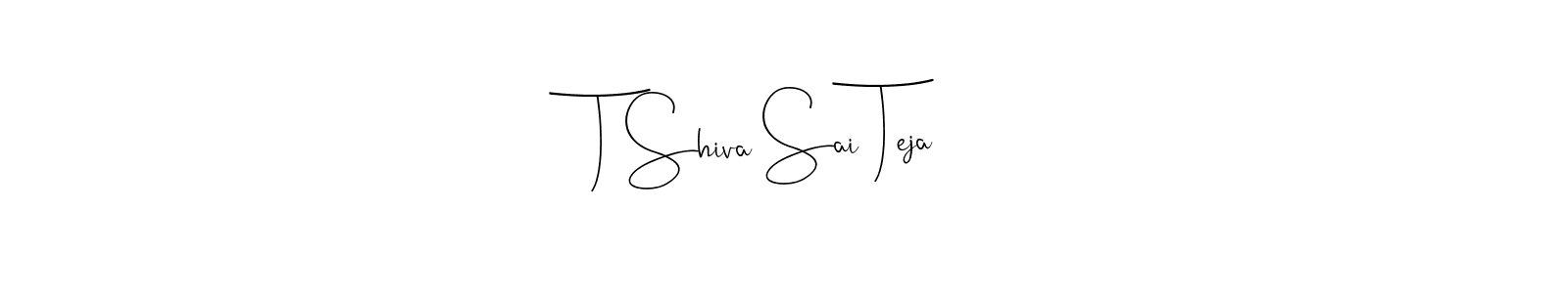 The best way (Andilay-7BmLP) to make a short signature is to pick only two or three words in your name. The name T Shiva Sai Teja include a total of six letters. For converting this name. T Shiva Sai Teja signature style 4 images and pictures png