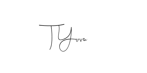 Also You can easily find your signature by using the search form. We will create T Yuva name handwritten signature images for you free of cost using Andilay-7BmLP sign style. T Yuva signature style 4 images and pictures png