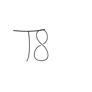 How to make T8  name signature. Use Andilay-7BmLP style for creating short signs online. This is the latest handwritten sign. T8  signature style 4 images and pictures png