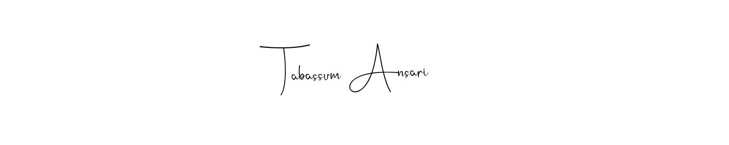 Create a beautiful signature design for name Tabassum Ansari. With this signature (Andilay-7BmLP) fonts, you can make a handwritten signature for free. Tabassum Ansari signature style 4 images and pictures png