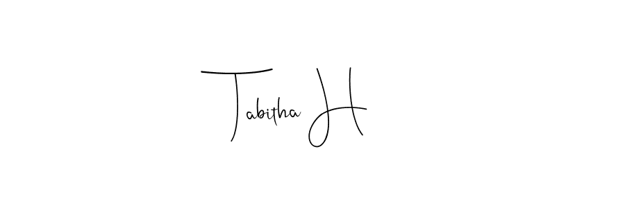 Also You can easily find your signature by using the search form. We will create Tabitha H name handwritten signature images for you free of cost using Andilay-7BmLP sign style. Tabitha H signature style 4 images and pictures png