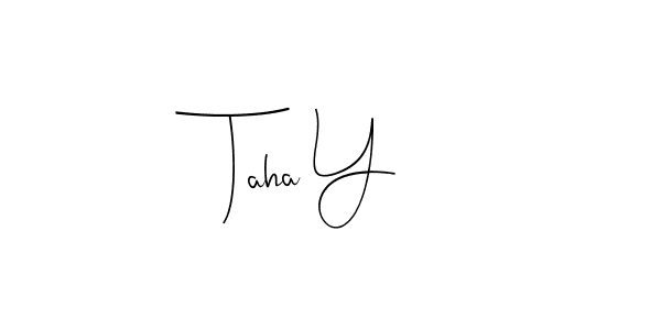 How to make Taha Y name signature. Use Andilay-7BmLP style for creating short signs online. This is the latest handwritten sign. Taha Y signature style 4 images and pictures png