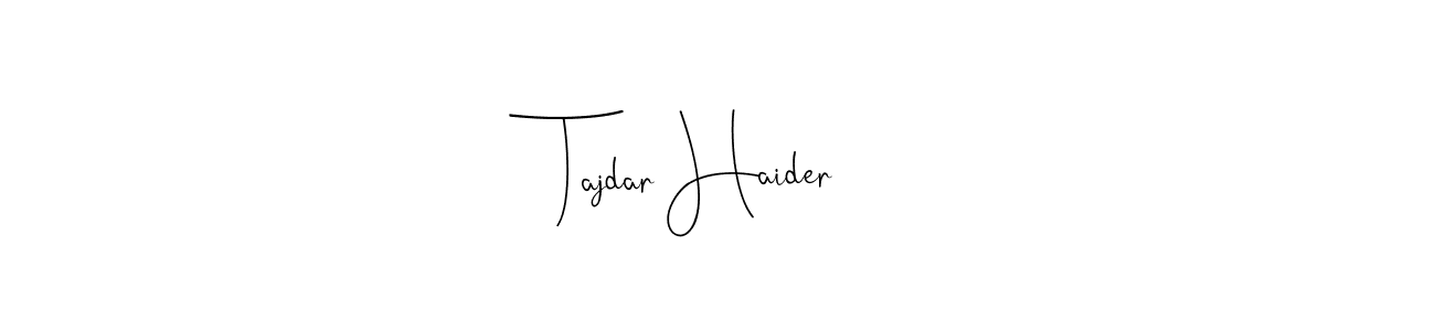 Use a signature maker to create a handwritten signature online. With this signature software, you can design (Andilay-7BmLP) your own signature for name Tajdar Haider. Tajdar Haider signature style 4 images and pictures png