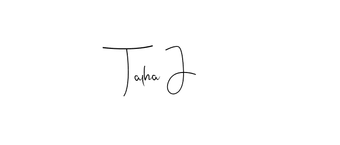 if you are searching for the best signature style for your name Talha J. so please give up your signature search. here we have designed multiple signature styles  using Andilay-7BmLP. Talha J signature style 4 images and pictures png