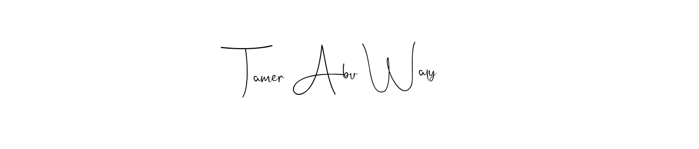 The best way (Andilay-7BmLP) to make a short signature is to pick only two or three words in your name. The name Tamer Abu Waly include a total of six letters. For converting this name. Tamer Abu Waly signature style 4 images and pictures png