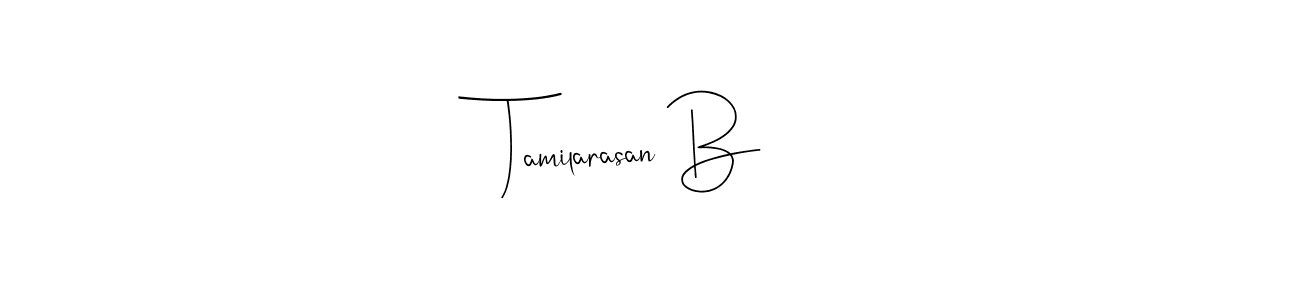Also You can easily find your signature by using the search form. We will create Tamilarasan B name handwritten signature images for you free of cost using Andilay-7BmLP sign style. Tamilarasan B signature style 4 images and pictures png