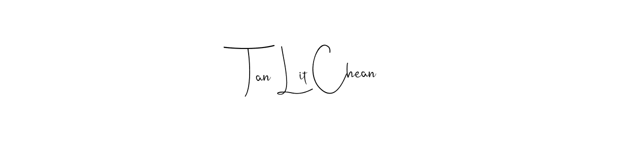 if you are searching for the best signature style for your name Tan Lit Chean. so please give up your signature search. here we have designed multiple signature styles  using Andilay-7BmLP. Tan Lit Chean signature style 4 images and pictures png