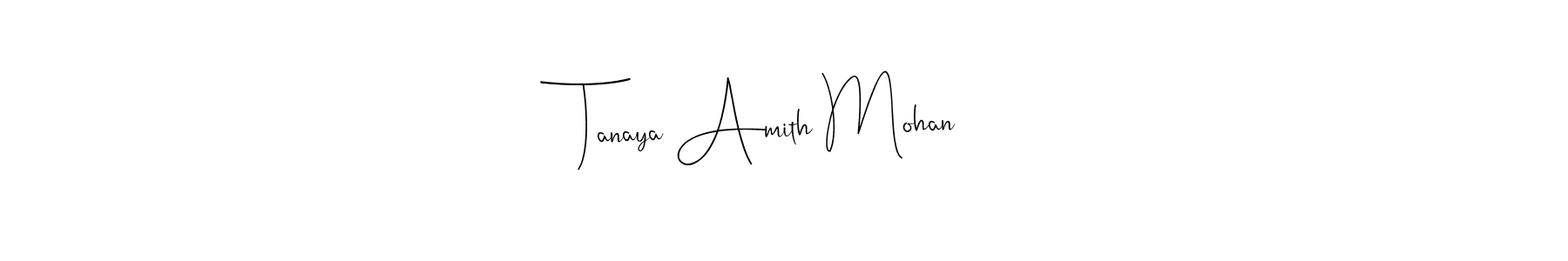 Andilay-7BmLP is a professional signature style that is perfect for those who want to add a touch of class to their signature. It is also a great choice for those who want to make their signature more unique. Get Tanaya Amith Mohan name to fancy signature for free. Tanaya Amith Mohan signature style 4 images and pictures png