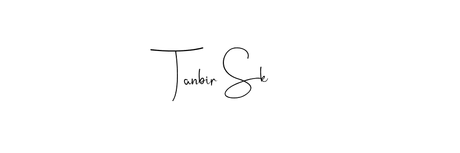 How to make Tanbir Sk name signature. Use Andilay-7BmLP style for creating short signs online. This is the latest handwritten sign. Tanbir Sk signature style 4 images and pictures png