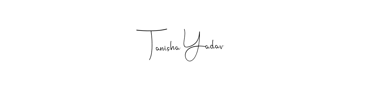 The best way (Andilay-7BmLP) to make a short signature is to pick only two or three words in your name. The name Tanisha Yadav include a total of six letters. For converting this name. Tanisha Yadav signature style 4 images and pictures png