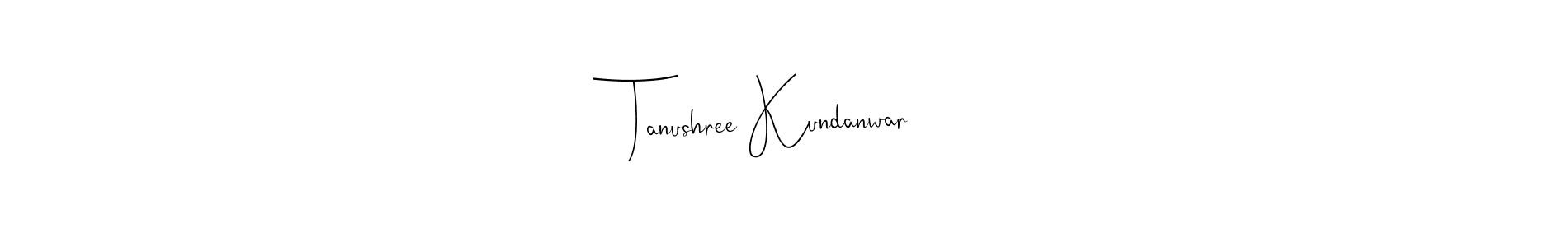 Also You can easily find your signature by using the search form. We will create Tanushree Kundanwar name handwritten signature images for you free of cost using Andilay-7BmLP sign style. Tanushree Kundanwar signature style 4 images and pictures png