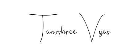A sleek calligraphic signature for name Tanushree Vyas utilizing Andilay-7BmLP styling. Great for adding personal signatures to photos and art. Tanushree Vyas signature style 4 images and pictures png