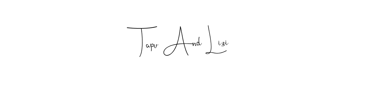 See photos of Tapu And Lizi official signature by Spectra . Check more albums & portfolios. Read reviews & check more about Andilay-7BmLP font. Tapu And Lizi signature style 4 images and pictures png