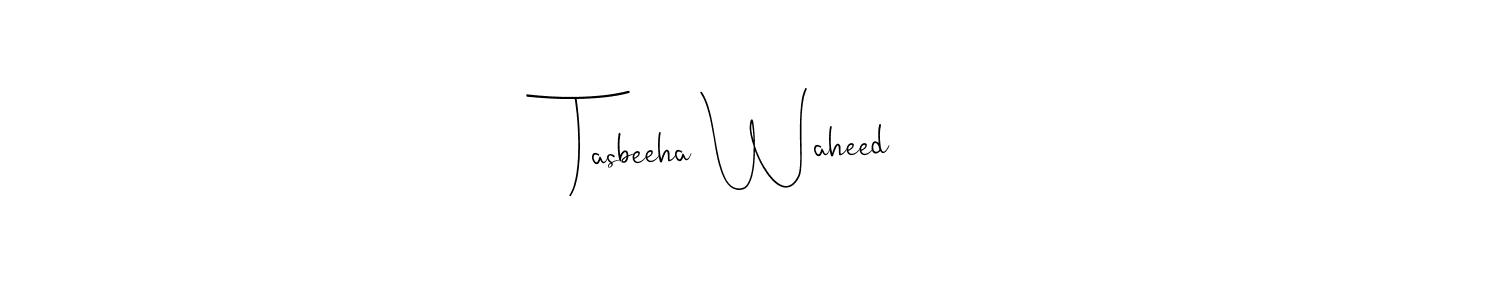 Use a signature maker to create a handwritten signature online. With this signature software, you can design (Andilay-7BmLP) your own signature for name Tasbeeha Waheed. Tasbeeha Waheed signature style 4 images and pictures png