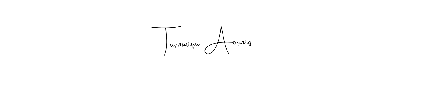 Also we have Tashmiya Aashiq name is the best signature style. Create professional handwritten signature collection using Andilay-7BmLP autograph style. Tashmiya Aashiq signature style 4 images and pictures png