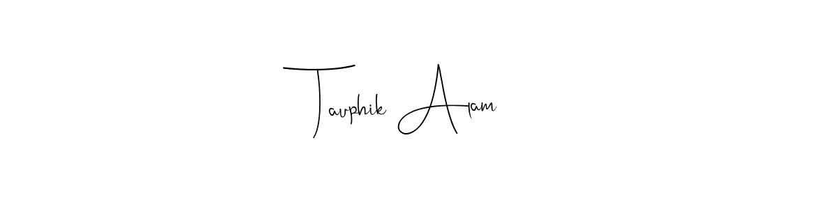 The best way (Andilay-7BmLP) to make a short signature is to pick only two or three words in your name. The name Tauphik Alam include a total of six letters. For converting this name. Tauphik Alam signature style 4 images and pictures png