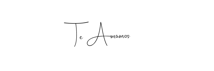 The best way (Andilay-7BmLP) to make a short signature is to pick only two or three words in your name. The name Te Amamos include a total of six letters. For converting this name. Te Amamos signature style 4 images and pictures png