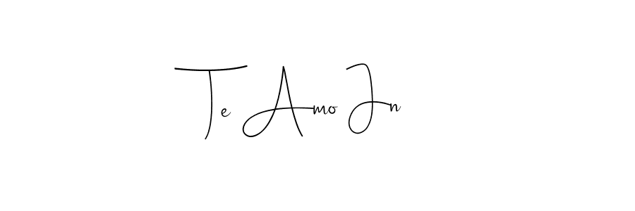 How to make Te Amo Jn name signature. Use Andilay-7BmLP style for creating short signs online. This is the latest handwritten sign. Te Amo Jn signature style 4 images and pictures png