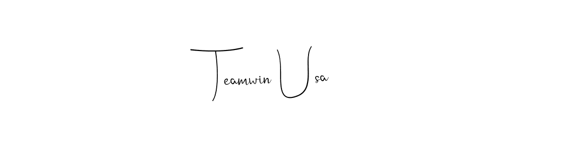 Design your own signature with our free online signature maker. With this signature software, you can create a handwritten (Andilay-7BmLP) signature for name Teamwin Usa. Teamwin Usa signature style 4 images and pictures png