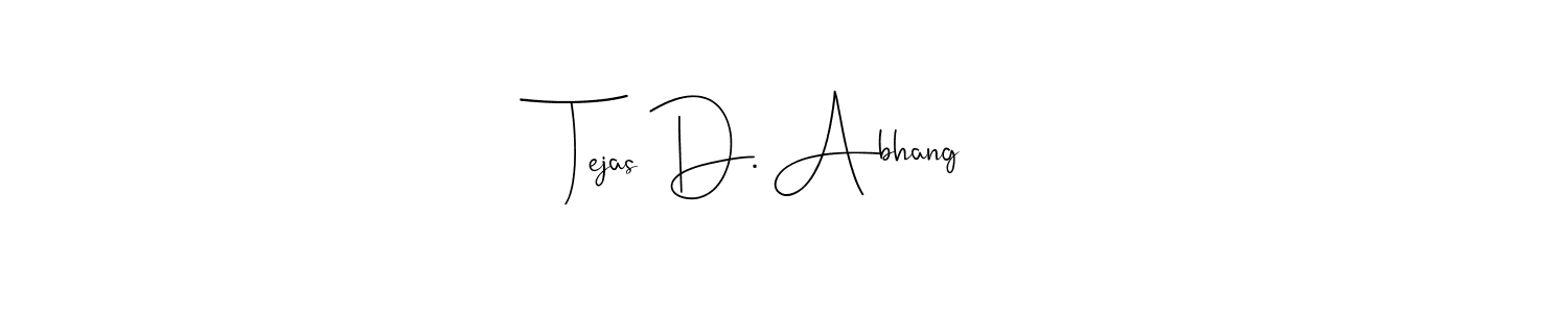 if you are searching for the best signature style for your name Tejas D. Abhang. so please give up your signature search. here we have designed multiple signature styles  using Andilay-7BmLP. Tejas D. Abhang signature style 4 images and pictures png