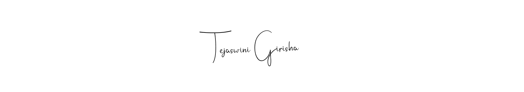 How to make Tejaswini Girisha name signature. Use Andilay-7BmLP style for creating short signs online. This is the latest handwritten sign. Tejaswini Girisha signature style 4 images and pictures png