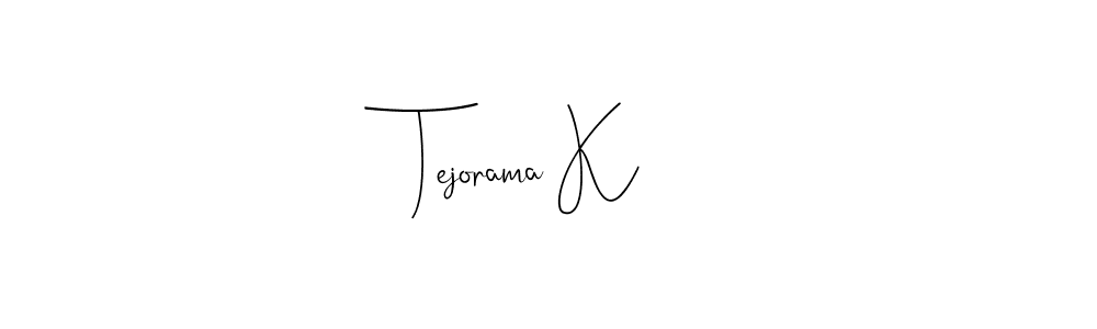 How to make Tejorama K name signature. Use Andilay-7BmLP style for creating short signs online. This is the latest handwritten sign. Tejorama K signature style 4 images and pictures png