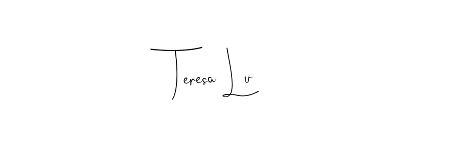 How to make Teresa Lu name signature. Use Andilay-7BmLP style for creating short signs online. This is the latest handwritten sign. Teresa Lu signature style 4 images and pictures png