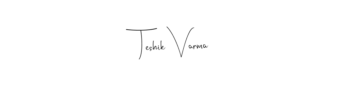 Use a signature maker to create a handwritten signature online. With this signature software, you can design (Andilay-7BmLP) your own signature for name Teshik Varma. Teshik Varma signature style 4 images and pictures png