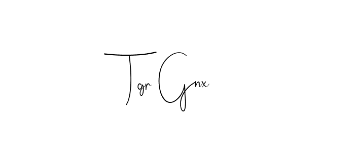 You should practise on your own different ways (Andilay-7BmLP) to write your name (Tgr Gnx) in signature. don't let someone else do it for you. Tgr Gnx signature style 4 images and pictures png