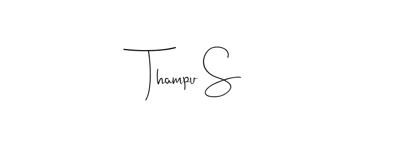 if you are searching for the best signature style for your name Thampu S. so please give up your signature search. here we have designed multiple signature styles  using Andilay-7BmLP. Thampu S signature style 4 images and pictures png