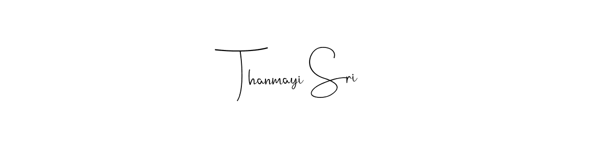 The best way (Andilay-7BmLP) to make a short signature is to pick only two or three words in your name. The name Thanmayi Sri include a total of six letters. For converting this name. Thanmayi Sri signature style 4 images and pictures png
