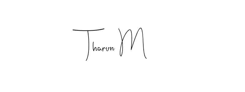Also You can easily find your signature by using the search form. We will create Tharun M name handwritten signature images for you free of cost using Andilay-7BmLP sign style. Tharun M signature style 4 images and pictures png