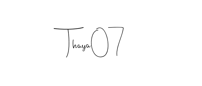 This is the best signature style for the Thaya07 name. Also you like these signature font (Andilay-7BmLP). Mix name signature. Thaya07 signature style 4 images and pictures png