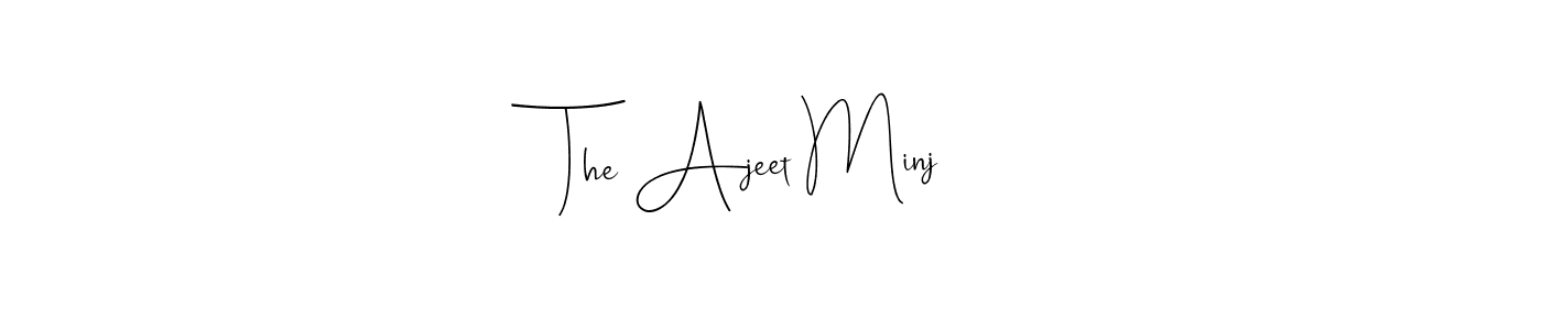 This is the best signature style for the The Ajeet Minj name. Also you like these signature font (Andilay-7BmLP). Mix name signature. The Ajeet Minj signature style 4 images and pictures png