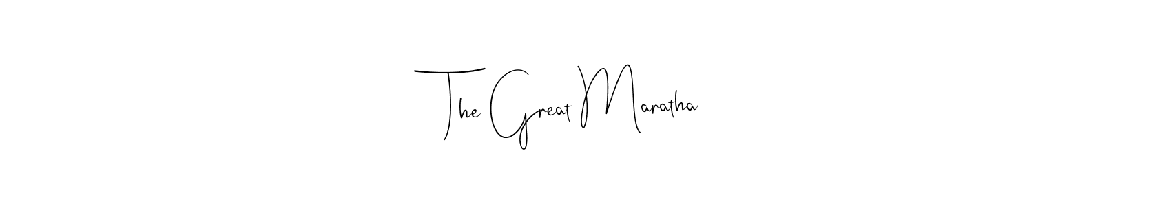 Make a beautiful signature design for name The Great Maratha. With this signature (Andilay-7BmLP) style, you can create a handwritten signature for free. The Great Maratha signature style 4 images and pictures png