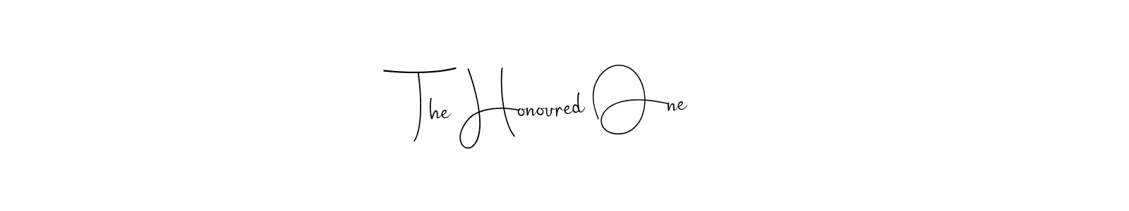 Use a signature maker to create a handwritten signature online. With this signature software, you can design (Andilay-7BmLP) your own signature for name The Honoured One. The Honoured One signature style 4 images and pictures png