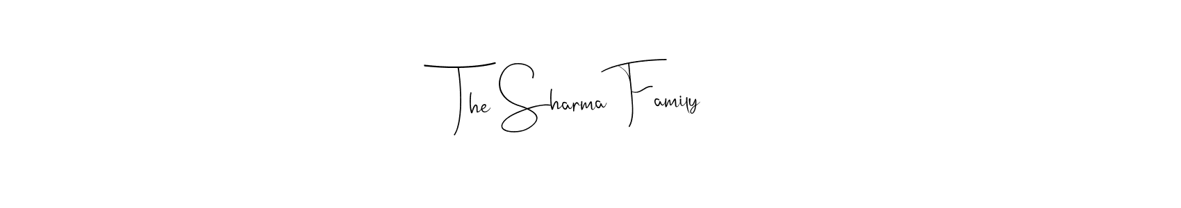 Andilay-7BmLP is a professional signature style that is perfect for those who want to add a touch of class to their signature. It is also a great choice for those who want to make their signature more unique. Get The Sharma Family name to fancy signature for free. The Sharma Family signature style 4 images and pictures png