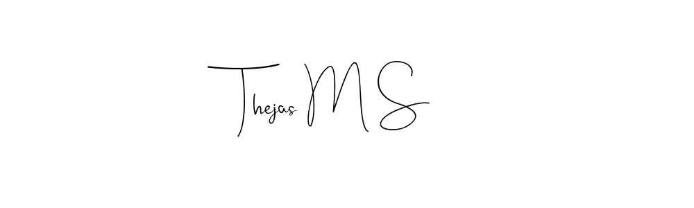 Similarly Andilay-7BmLP is the best handwritten signature design. Signature creator online .You can use it as an online autograph creator for name Thejas M S. Thejas M S signature style 4 images and pictures png