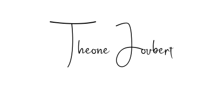 A modern signature idea for name Theone Joubert using Andilay-7BmLP font. Clean strokes and elegant curves make it stand out instantly. Theone Joubert signature style 4 images and pictures png