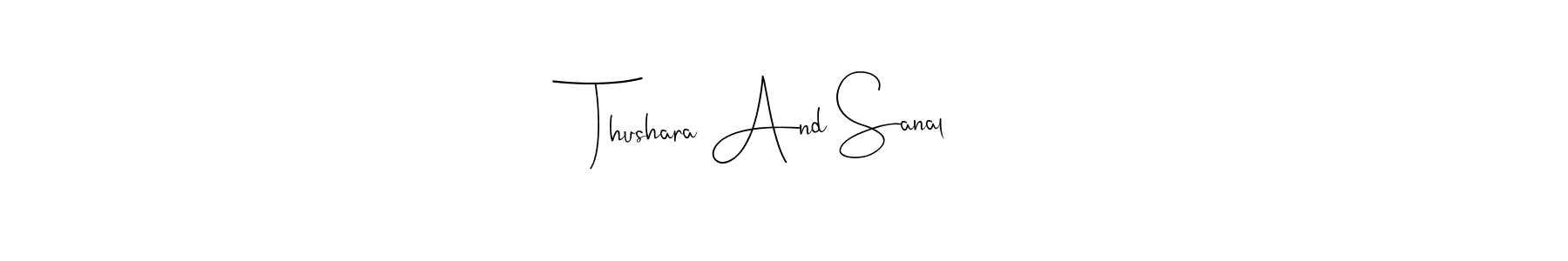 This is the best signature style for the Thushara And Sanal name. Also you like these signature font (Andilay-7BmLP). Mix name signature. Thushara And Sanal signature style 4 images and pictures png