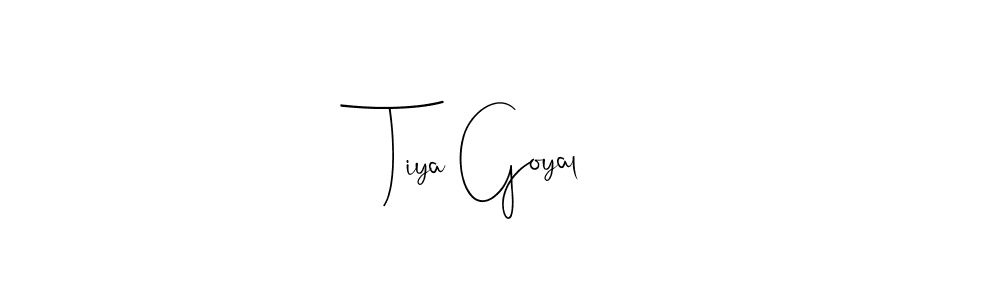 Make a beautiful signature design for name Tiya Goyal. With this signature (Andilay-7BmLP) style, you can create a handwritten signature for free. Tiya Goyal signature style 4 images and pictures png