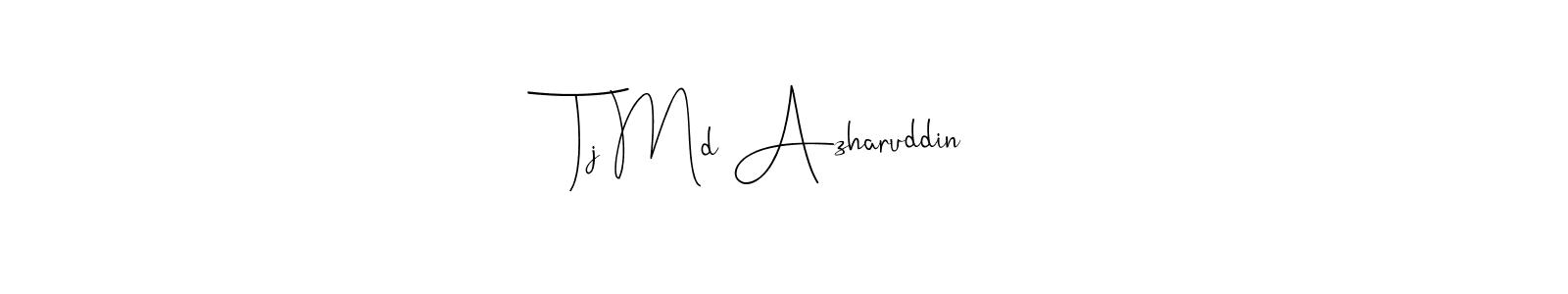 Similarly Andilay-7BmLP is the best handwritten signature design. Signature creator online .You can use it as an online autograph creator for name Tj Md Azharuddin. Tj Md Azharuddin signature style 4 images and pictures png