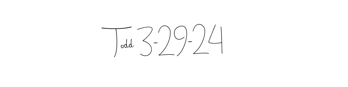 Andilay-7BmLP is a professional signature style that is perfect for those who want to add a touch of class to their signature. It is also a great choice for those who want to make their signature more unique. Get Todd 3-29-24 name to fancy signature for free. Todd 3-29-24 signature style 4 images and pictures png