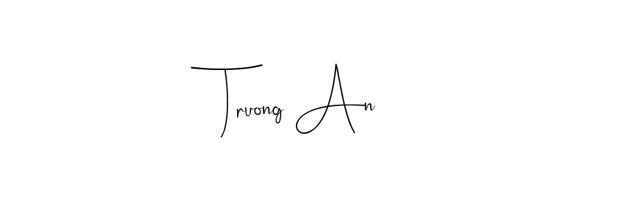 How to make Truong An name signature. Use Andilay-7BmLP style for creating short signs online. This is the latest handwritten sign. Truong An signature style 4 images and pictures png