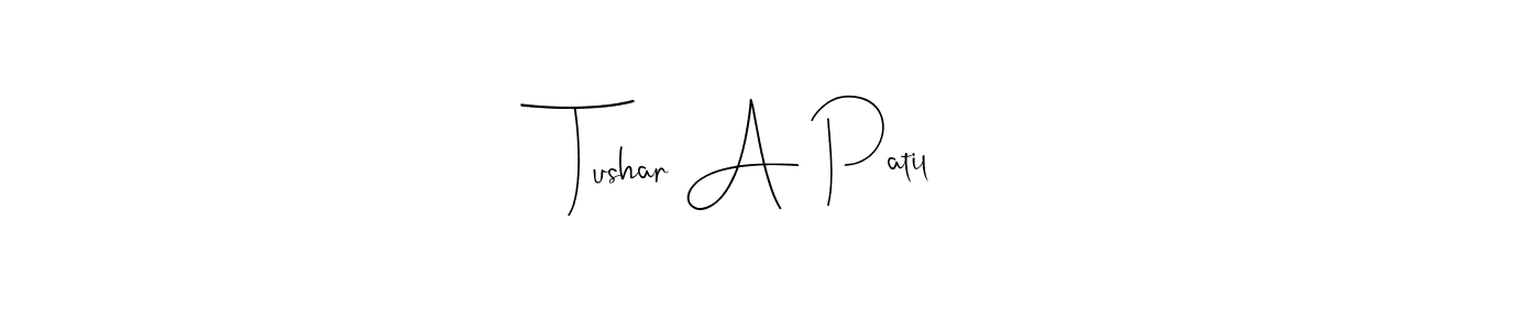Andilay-7BmLP is a professional signature style that is perfect for those who want to add a touch of class to their signature. It is also a great choice for those who want to make their signature more unique. Get Tushar A Patil name to fancy signature for free. Tushar A Patil signature style 4 images and pictures png