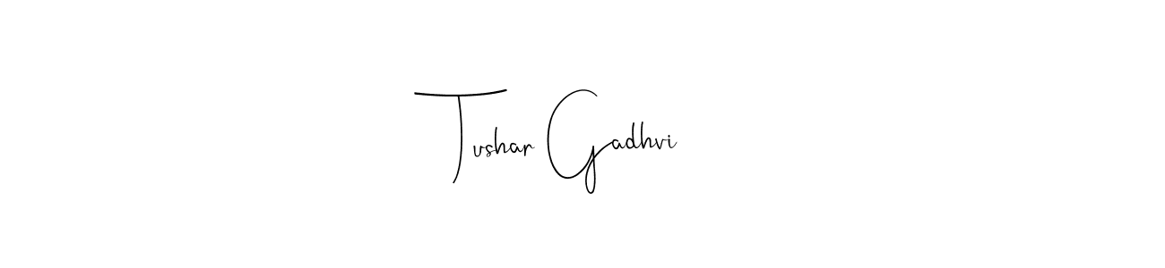 Also You can easily find your signature by using the search form. We will create Tushar Gadhvi name handwritten signature images for you free of cost using Andilay-7BmLP sign style. Tushar Gadhvi signature style 4 images and pictures png