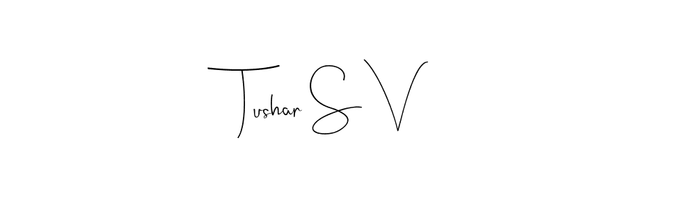 Also You can easily find your signature by using the search form. We will create Tushar S V name handwritten signature images for you free of cost using Andilay-7BmLP sign style. Tushar S V signature style 4 images and pictures png